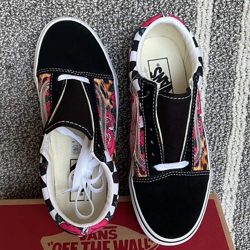 Vans Old Skool Rose/Animal Check True White Multi WMNS - Picture 13 of 16